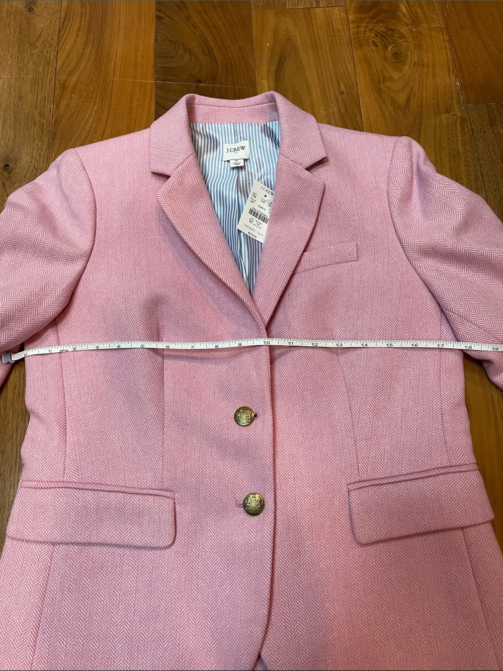 J. Crew Factory Schoolboy Pink Tailored Blazer with Gold Buttons size 6 NWT - Picture 6 of 8